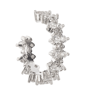 Rebecca Silver Crystal Ear Cuff