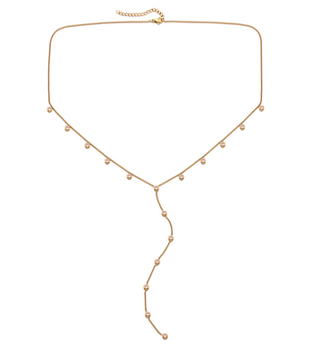 India Droplet Necklace Gold & Pink