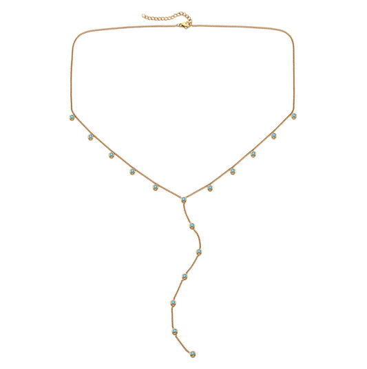 India Droplet Necklace Gold & Turquoise