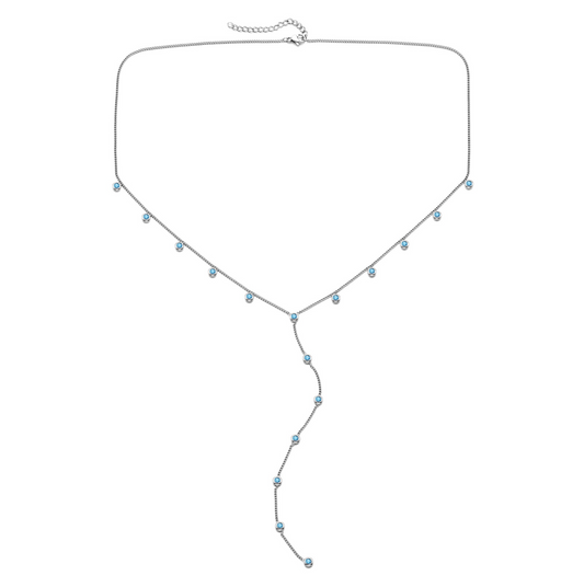 India Droplet Necklace Silver & Turqouise