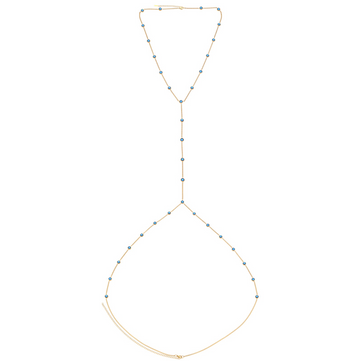 Olivia Body Chain Blue & Gold