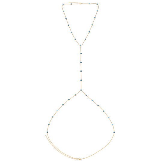 Olivia Body Chain Blue & Gold