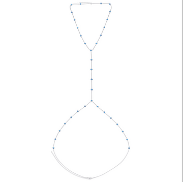 Olivia Body Chain Blue & Silver