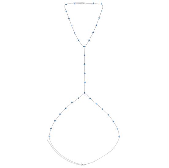 Olivia Body Chain Blue & Silver