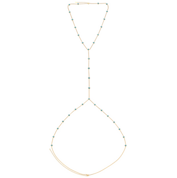 Olivia Body Chain Turquoise & Gold