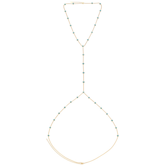 Olivia Body Chain Turquoise & Gold