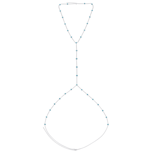 Olivia Body Chain Turquoise & Silver