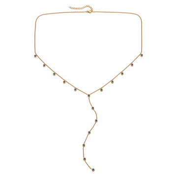 India Droplet Necklace Gold & Blue