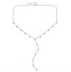 India Silver Pink Droplet Necklace