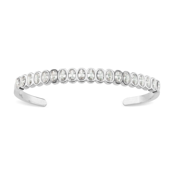 Martha Crystal Silver Waterproof Bangle