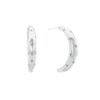 Skye Silver Turquoise Chunky Half-Hoop Earrings