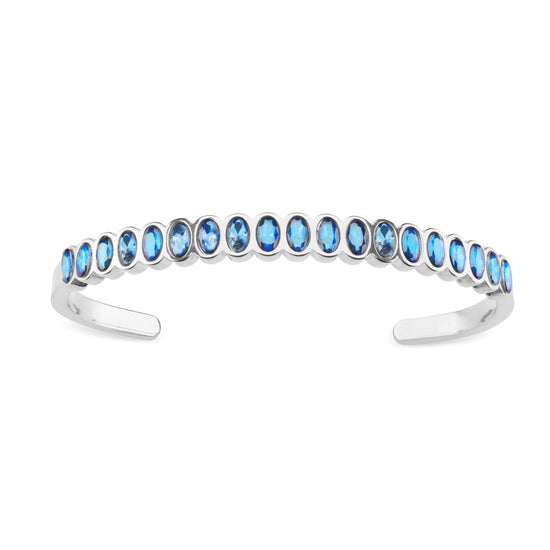 Martha Turqouise Silver Waterproof Bangle