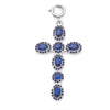 Phoebe Blue Silver Cross Pendant Charm