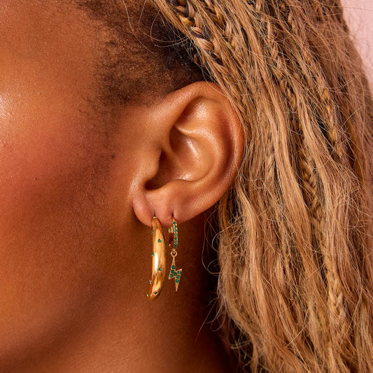 Skye Green Chunky Half-Hoop Earrings