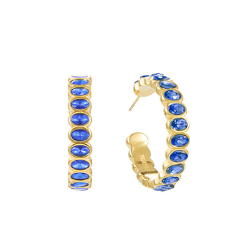 Sophie Blue Gold Chunky Earrings