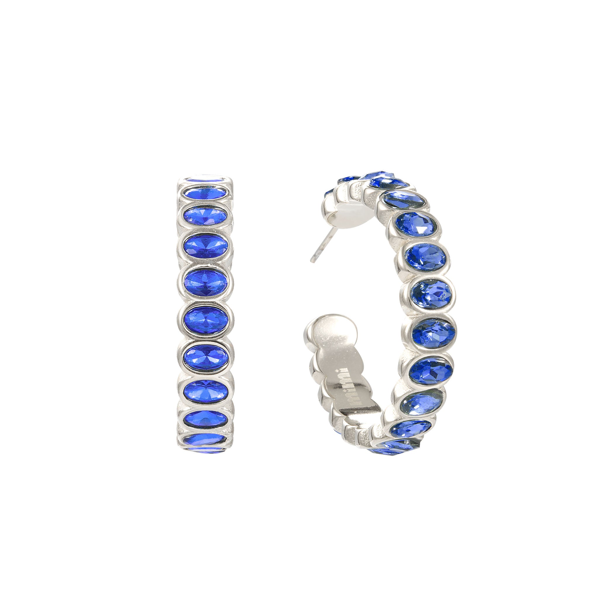 Sophie Silver Blue Chunky Earrings – Bijoux De Mimi