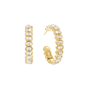 Sophie Crystal Gold Chunky Earrings