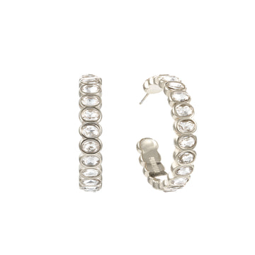 Sophie Crystal Silver Chunky Earrings