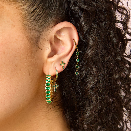 Sophie Green Gold Chunky Earrings