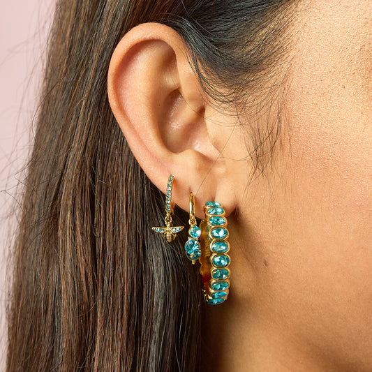 Sophie Turquoise Gold Chunky Earrings