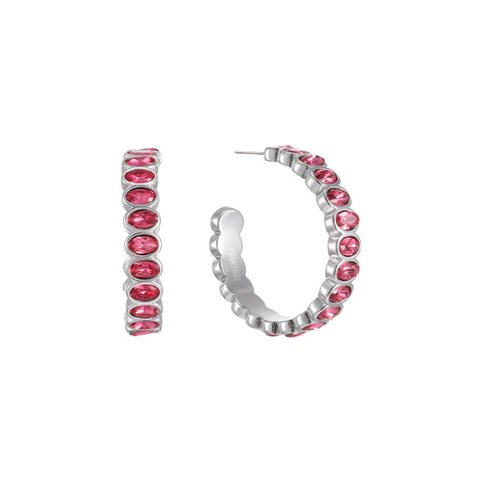 Sophie Silver Pink Chunky Earrings