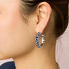 Sophie Blue Silver Chunky Earrings