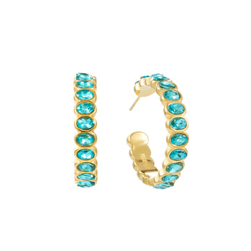 Sophie Turquoise Gold Chunky Earrings