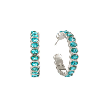 Sophie Turquoise Silver Chunky Earrings