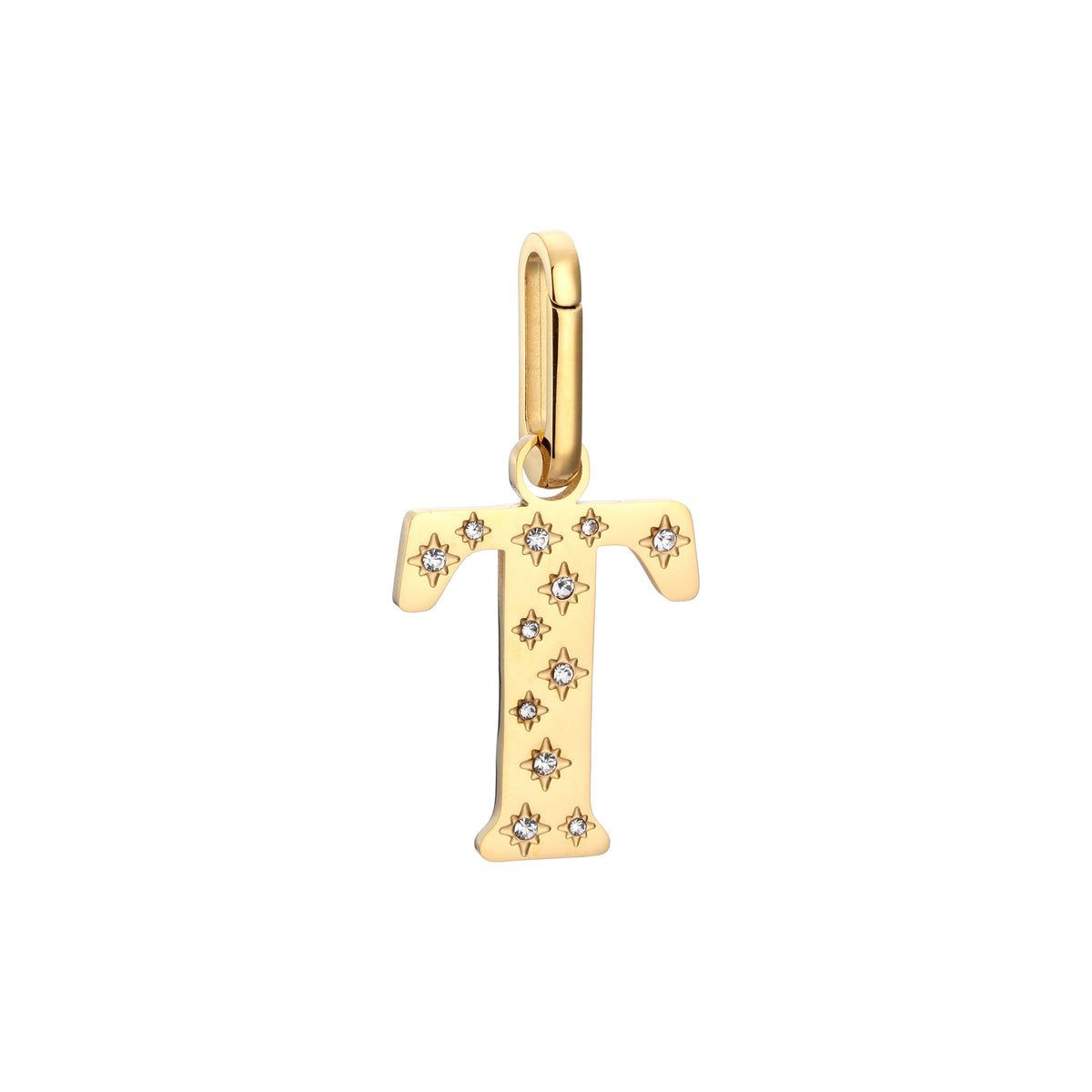 T Minnie Crystal Star Letter Charm