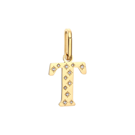 T Minnie Letter Star Necklace Charm