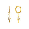 Talitha Crystal Lightning Bolt Huggie Earrings