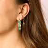 Talitha Turquoise Gold Lightning Bolt Huggie Earrings