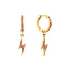 Talitha Pink Gold Lightning Bolt Huggie Earrings