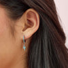 Talitha Turquoise Silver Lightning Bolt Huggie Earrings