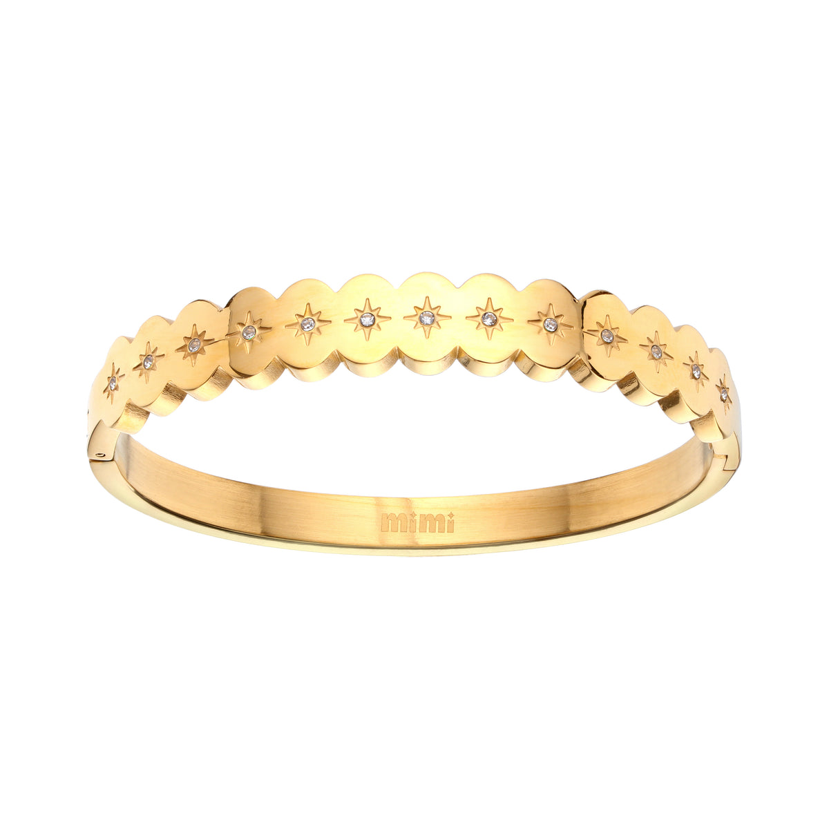 Tallulah Crystal Scallop Star Bangle