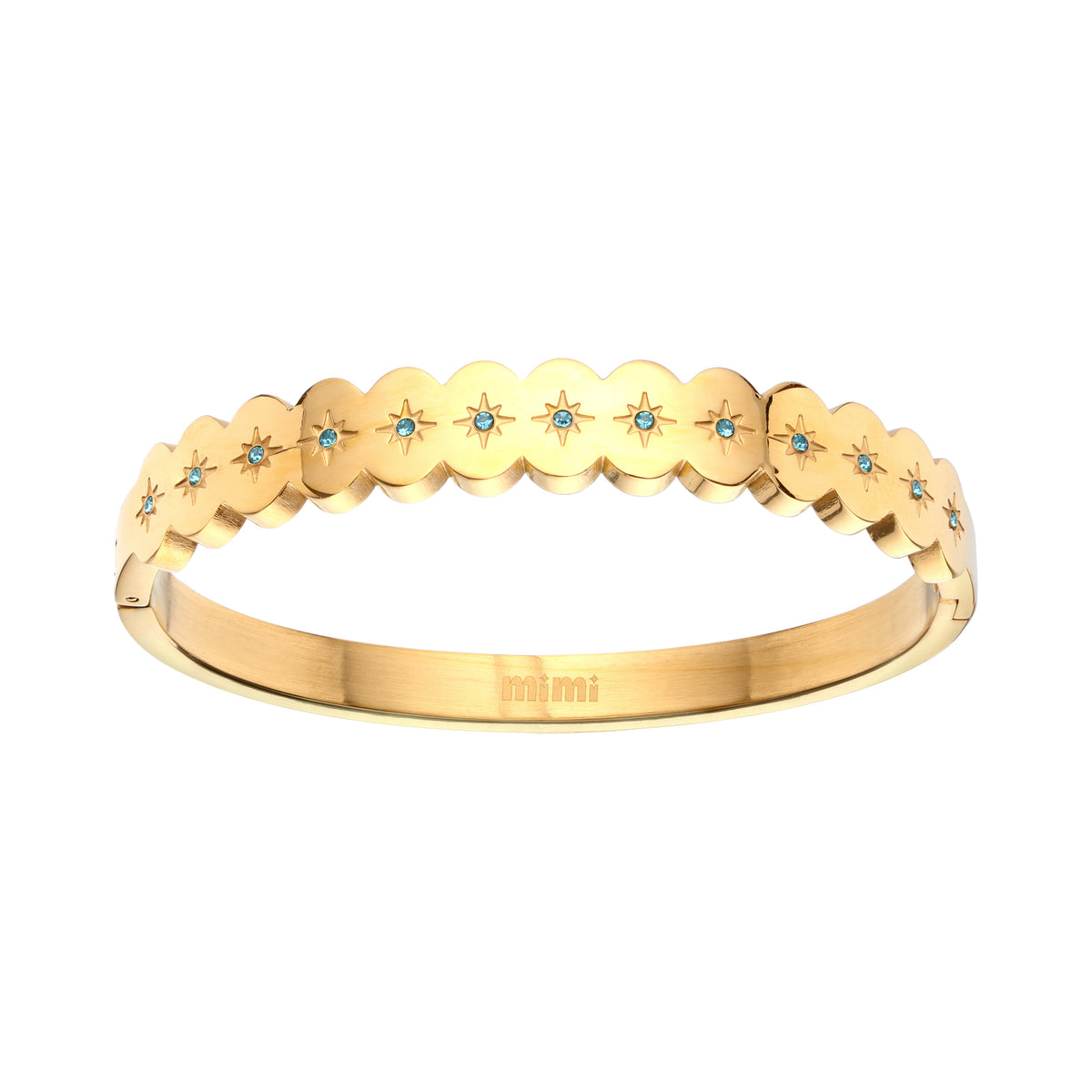 Tallulah Gold Scallop Star Bangle