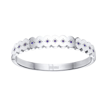 Tallulah Silver Blue Scallop Star Bangle