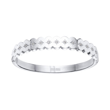 Tallulah Silver Crystal Scallop Star Bangle