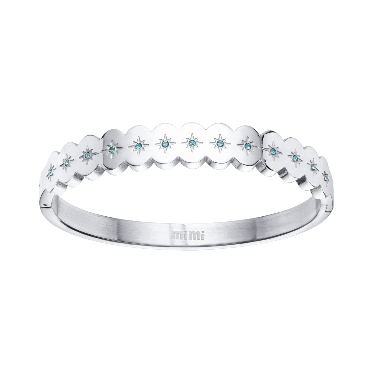 Tallulah Silver Scallop Star Bangle