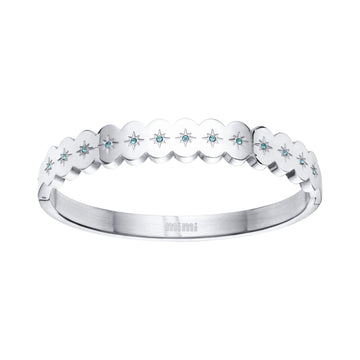 Tallulah Silver Turqouise Scallop Star Bangle