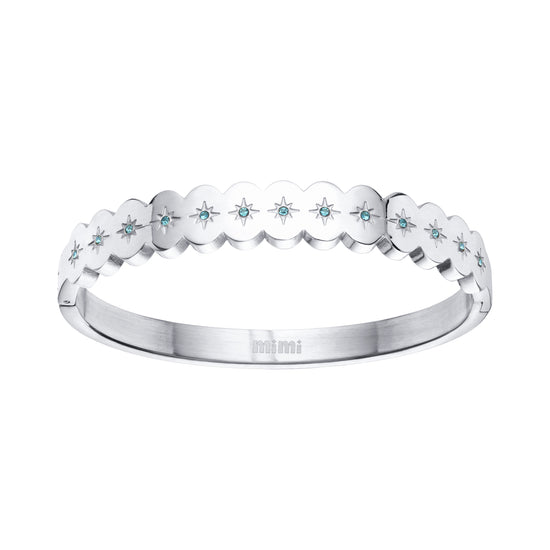 Tallulah Silver Turqouise Scallop Star Bangle
