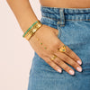 Tallulah Gold Green Scallop Star Bangle