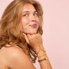 Tallulah Gold Pink Scallop Star Bangle
