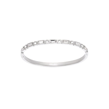 Tanieta Silver Crystal Organic Bangle