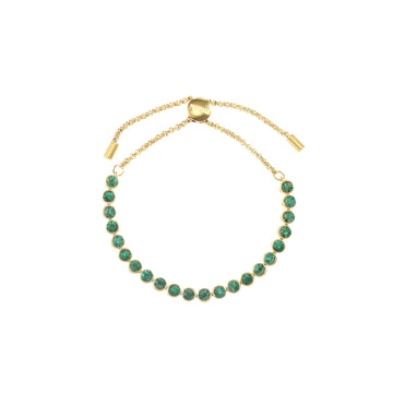 Tomi Green Gold Tennis Bracelet