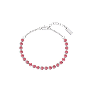 Tomi Silver Pink Tennis Bracelet