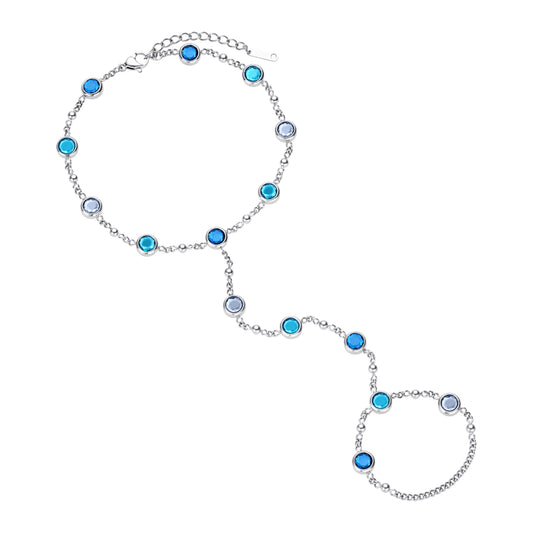 Tshenolo Multi-Tone Hand Chain Blue & Silver
