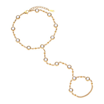 Tshenolo Hand Chain Crystal & Gold