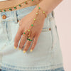 Tshenolo Multi-Tone Hand Chain Green & Gold