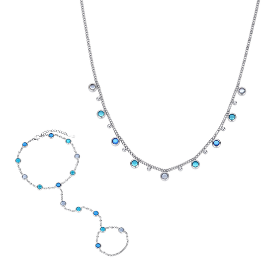 The Tshenolo & Grace Set  – Silver & Blue